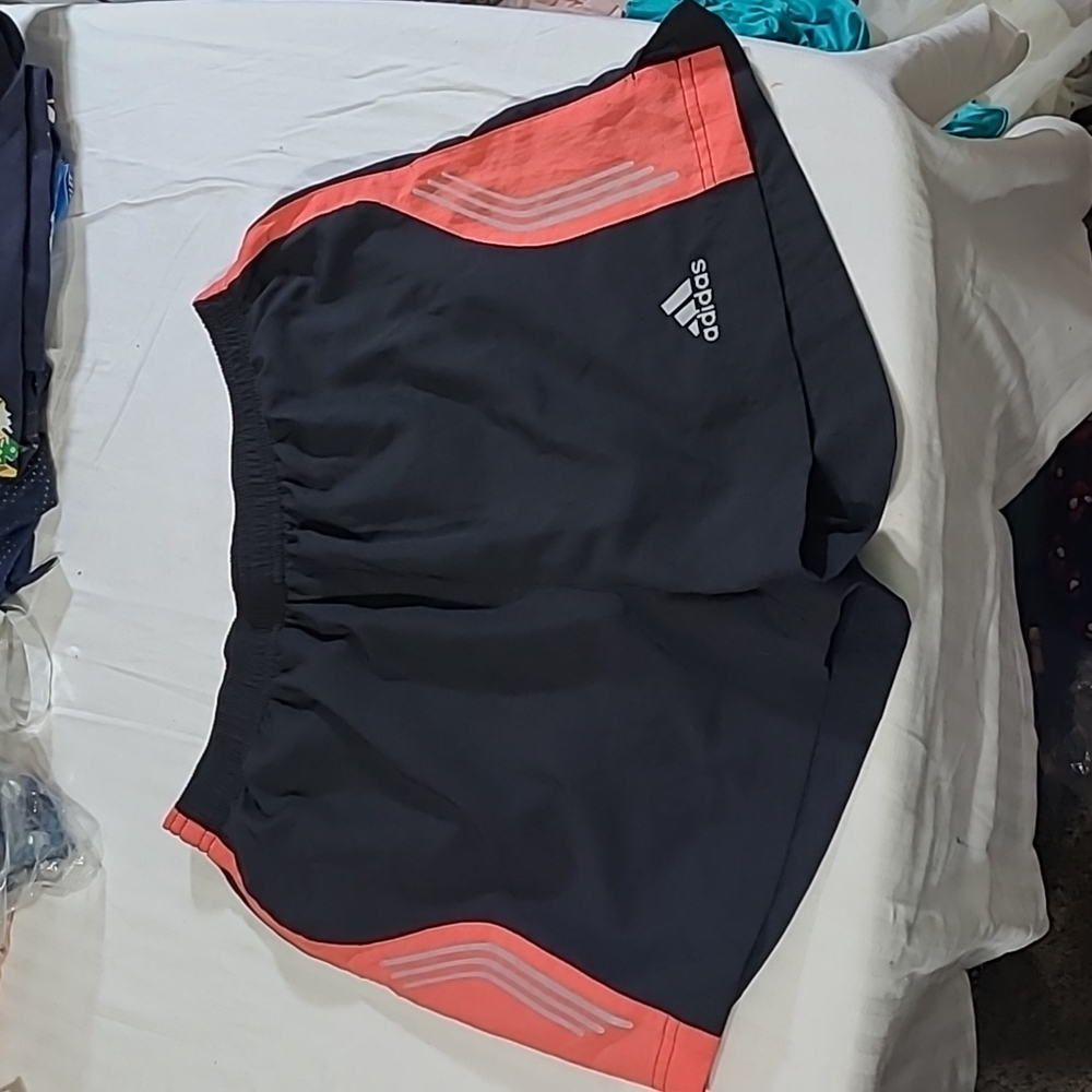 ADIDAS womans climalite track running shorts size medium reflective